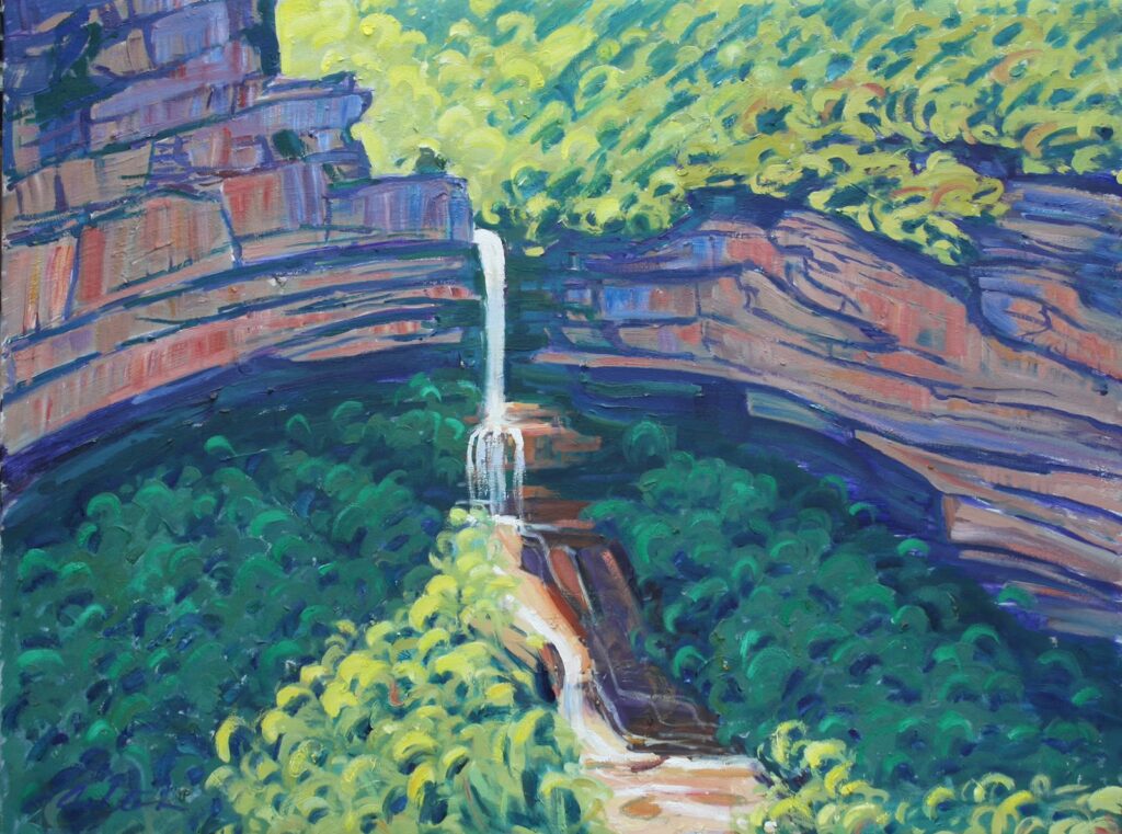 Gordon Falls, Blue Mountains - $3500 (framed in oak) Media: oil on canvas. Size 84 x 112 cm