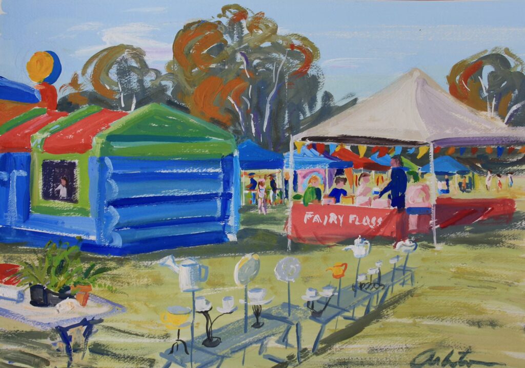 Carnival - $750 (framed) Media: gouache on paper. Size 30 x 40 cm