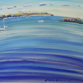 Afternoon, Bribie Passage - $1500 (Media: gouache on paper. Size: 53 x 74 cm)
