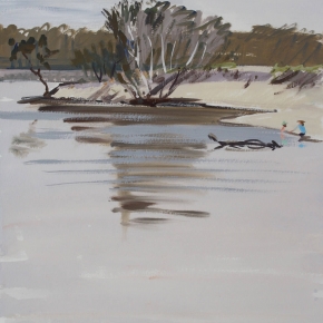 Bribie Holiday - SOLD (Media: gouache on paper. Size: 40 x 30 cm)