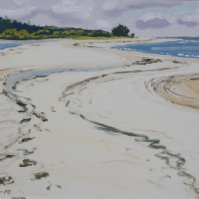 Contours in the Sand, Bribie Island - SOLD (Media: gouache on paper. Size: 30 x 40 cm)