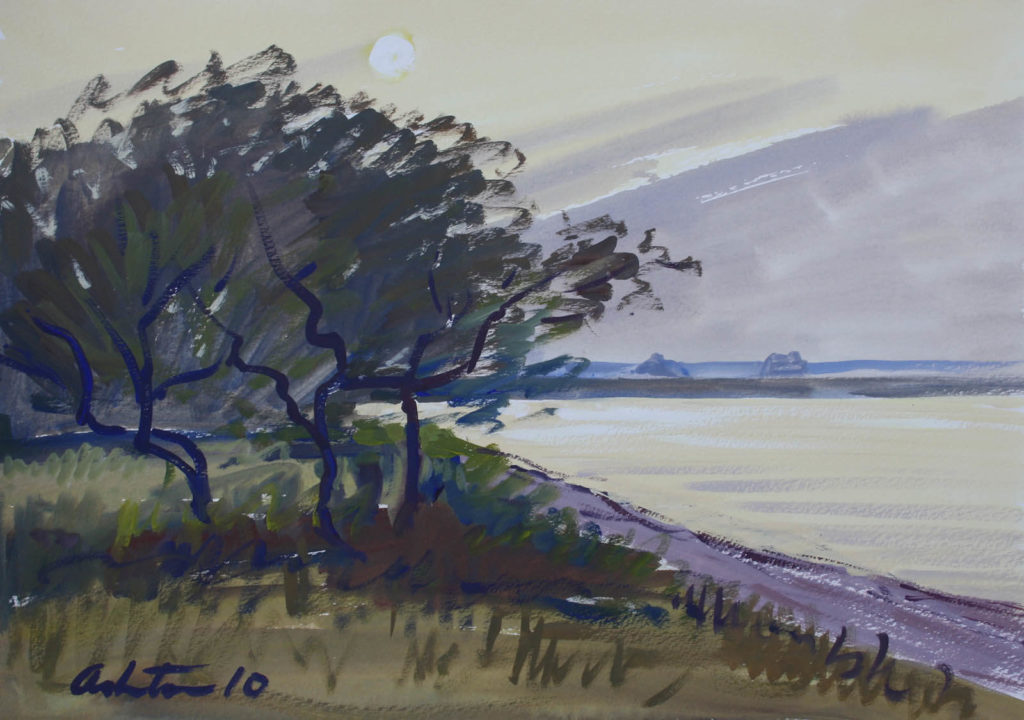 Distant Glasshouses from Bribie Island - Graham Ashton Artist