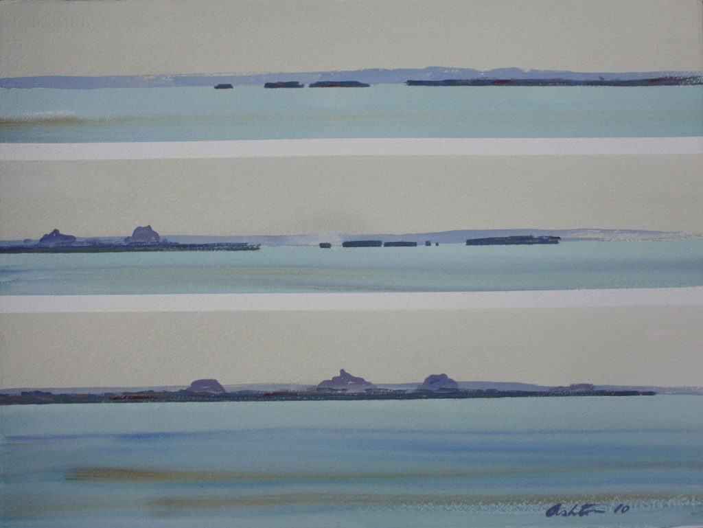 Glasshouses from Bribie Passage - Graham Ashton Artist