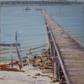 Foot Jetty at the Old Oyster Farm - SOLD (Media: gouache on paper. Size: 73 x 54 cm)
