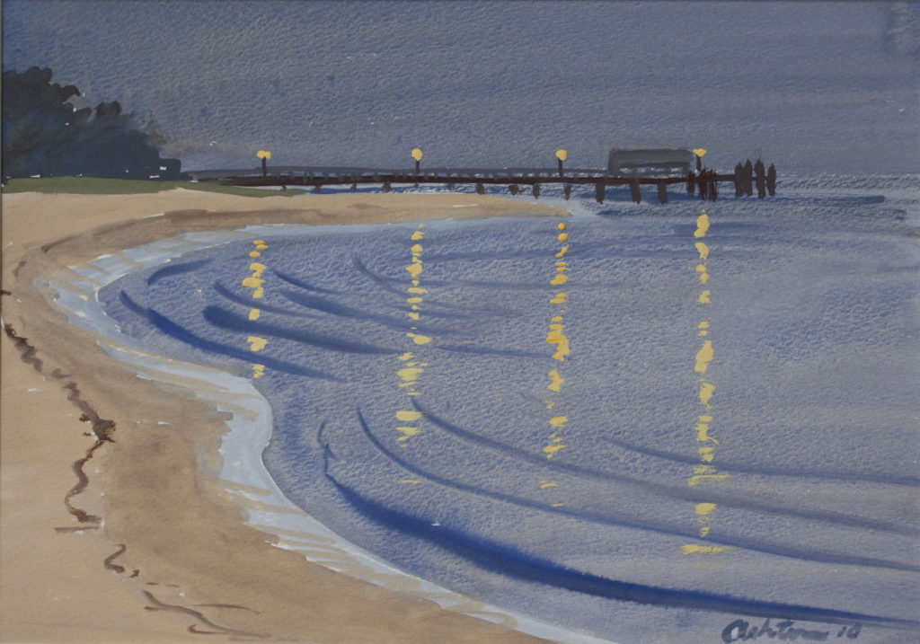 Jetty Reflections at Night