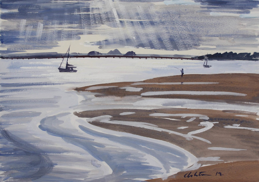 Late Afternoon Fishing, Bribie Passage - Graham Ashton Artist