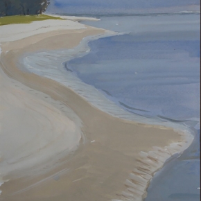 Patterns of Sea and Sand, Bribie Island - $400 (Media: gouache on paper. Size: 38 x 27 cm)