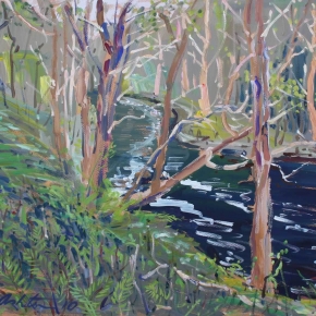 Still Glides the Stream, Bribie Island - $1250 (Media: gouache on paper. Size: 53 x 67 cm)