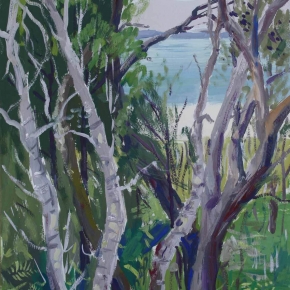 The Bush and Beyond, Bribie Island - $500 (Media: gouache on paper. Size: 40 x 30 cm)