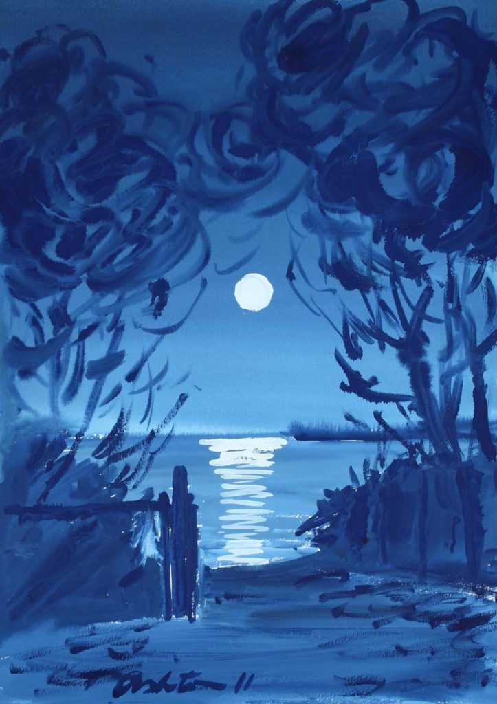 Towards Moreton Island, Moonlit Night - Graham Ashton Artist