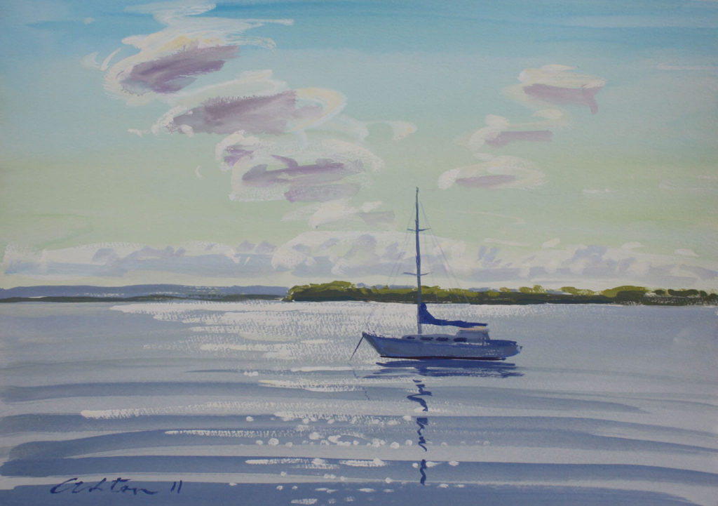 Yacht at Anchor, Bribie Passage